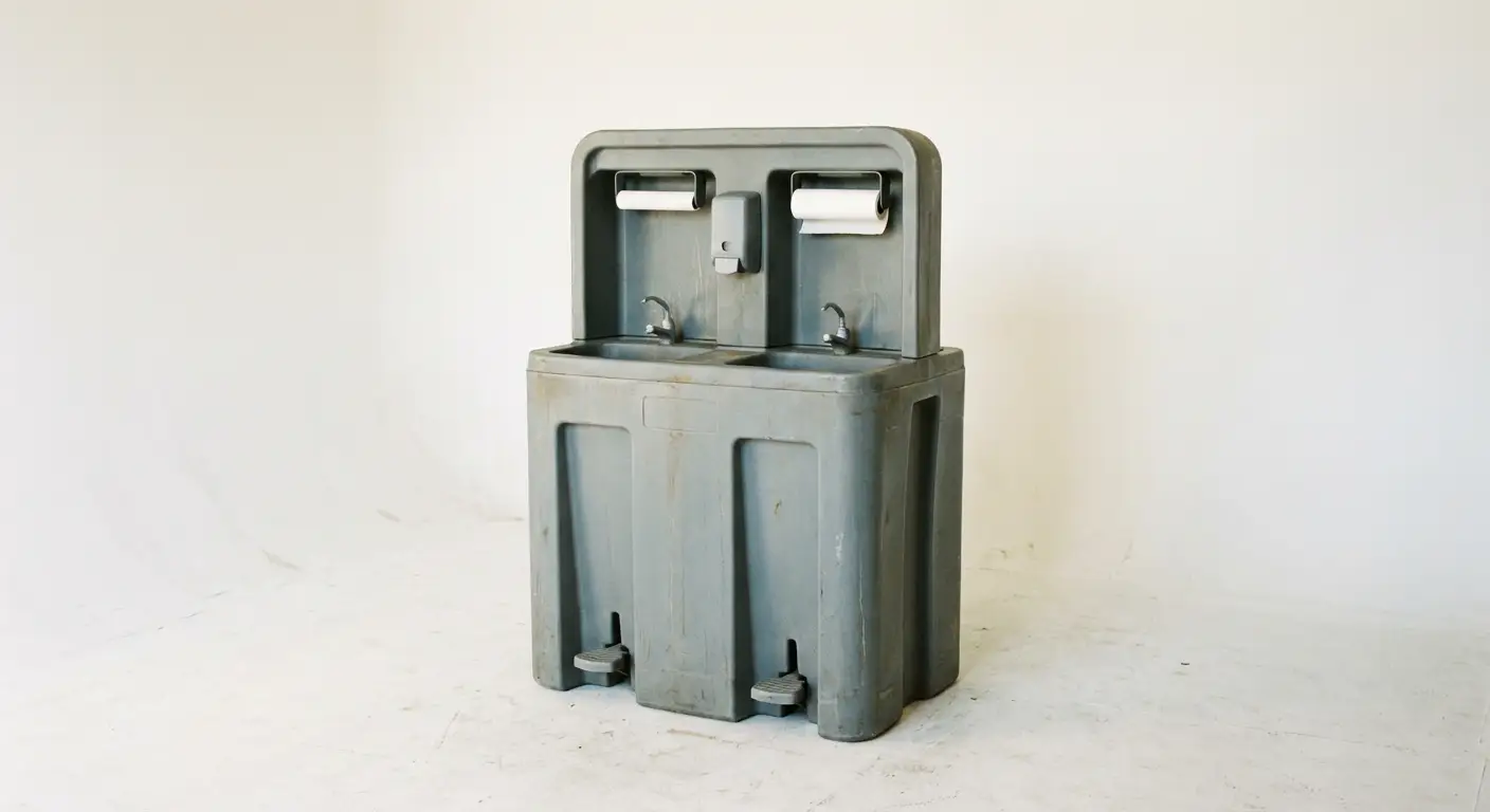 Portable hand wash station unit technical view in Bakersfield, CA